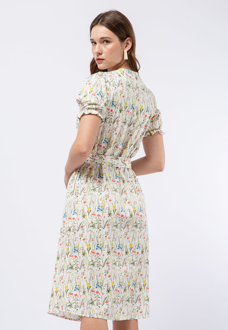 Printed Puff Sleeve Dress
