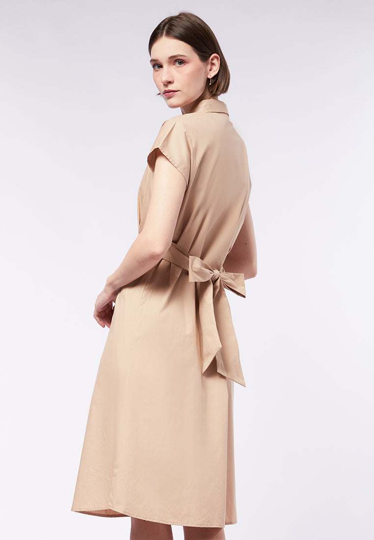 Short Sleeve Two Ways Midi Dress