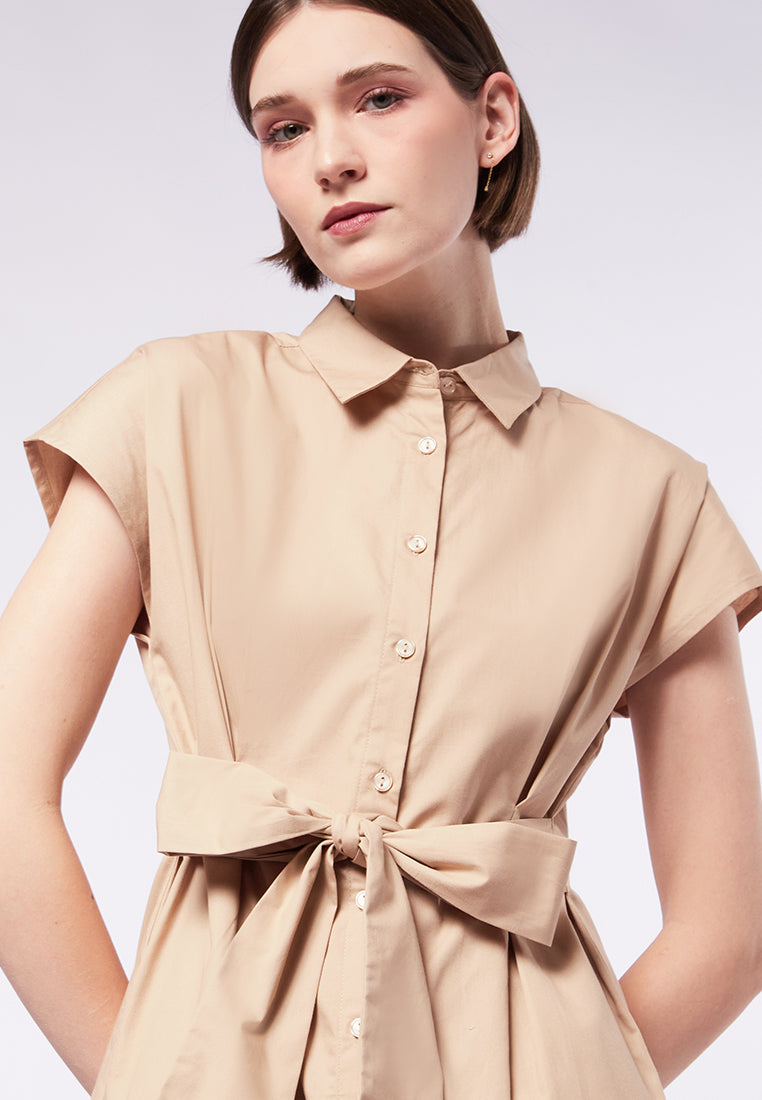 Short Sleeve Two Ways Midi Dress