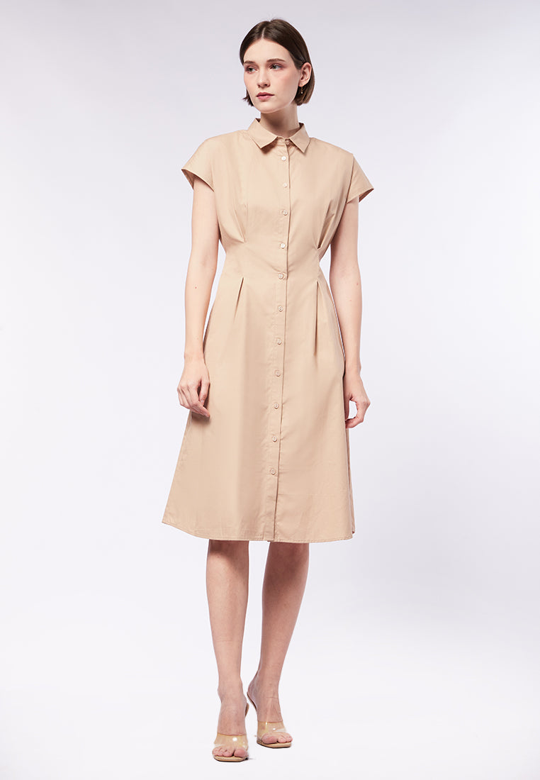 Short Sleeve Two Ways Midi Dress