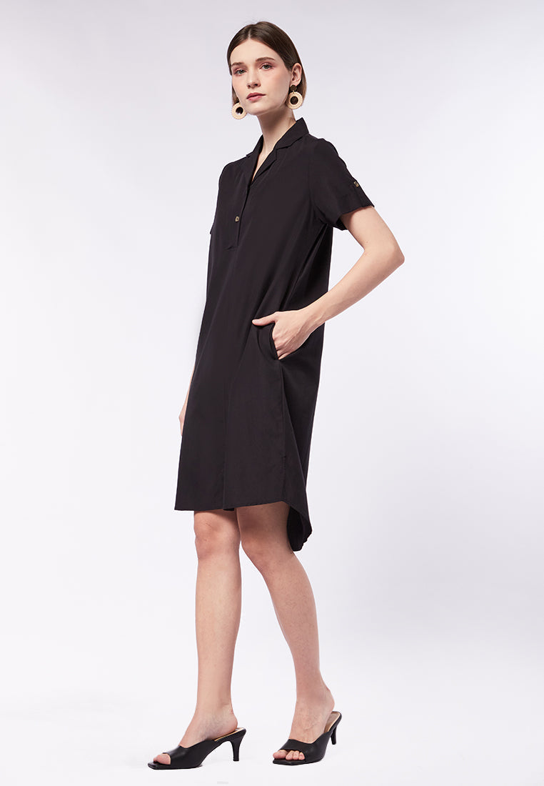 V-Neck Short Sleeve Mini Dress