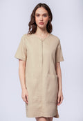 Short Sleeve Mini Dress with Front Pocket