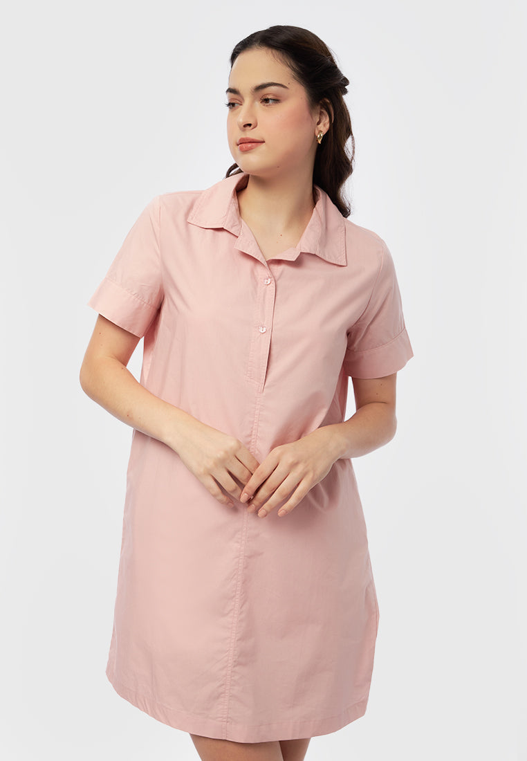 Short Sleeve Mini Shirt Dress