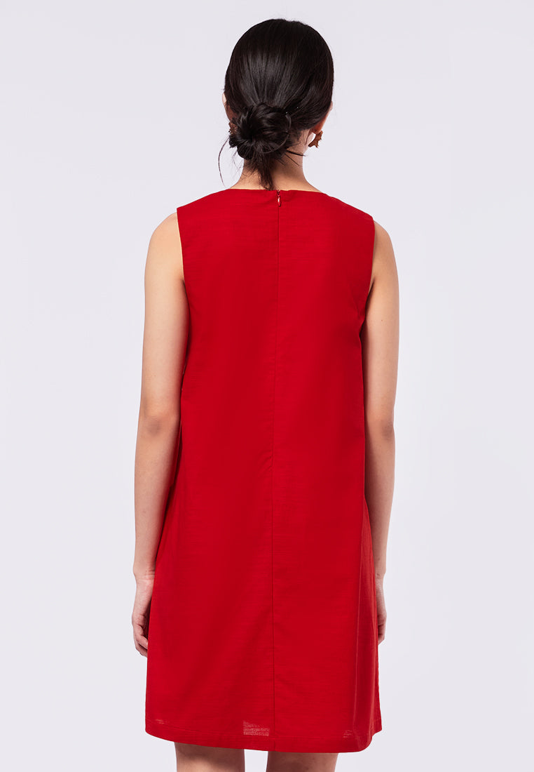 Sleeveless Mini Dress with Patch Pocket