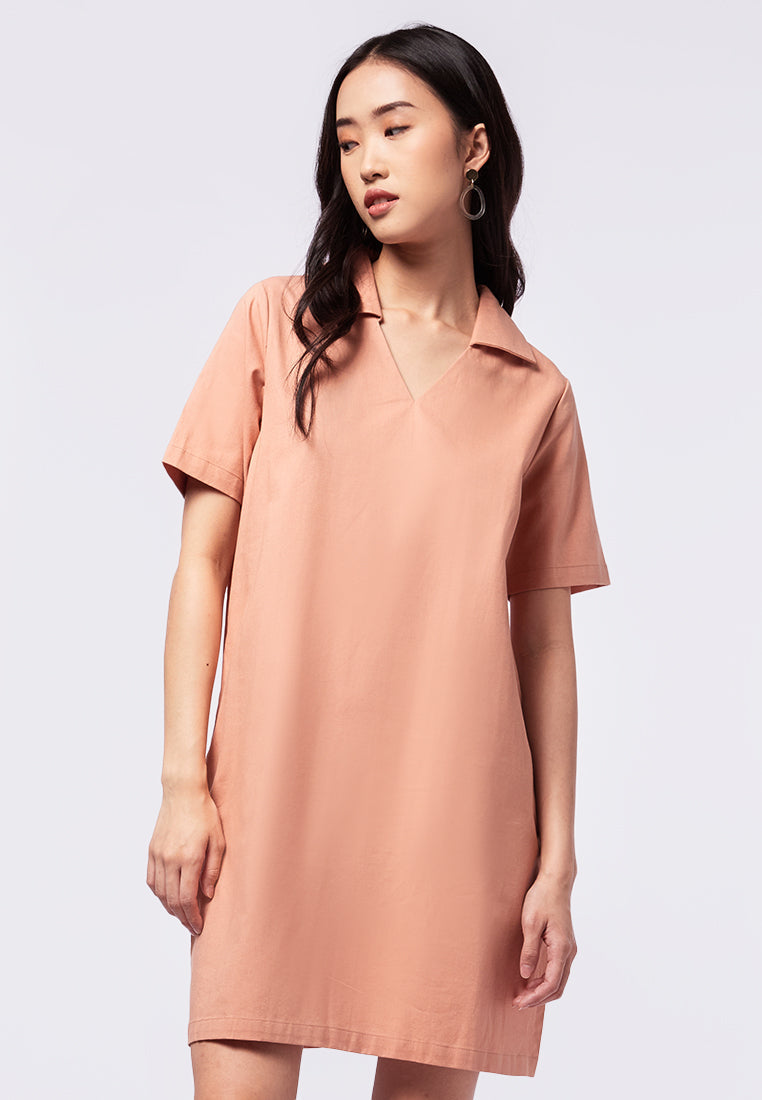 V-Neck Short Sleeve Mini Dress