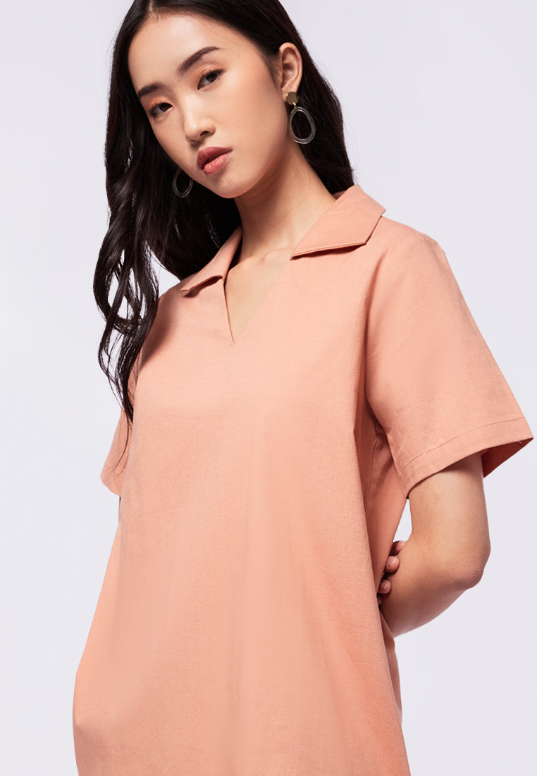 V-Neck Short Sleeve Mini Dress