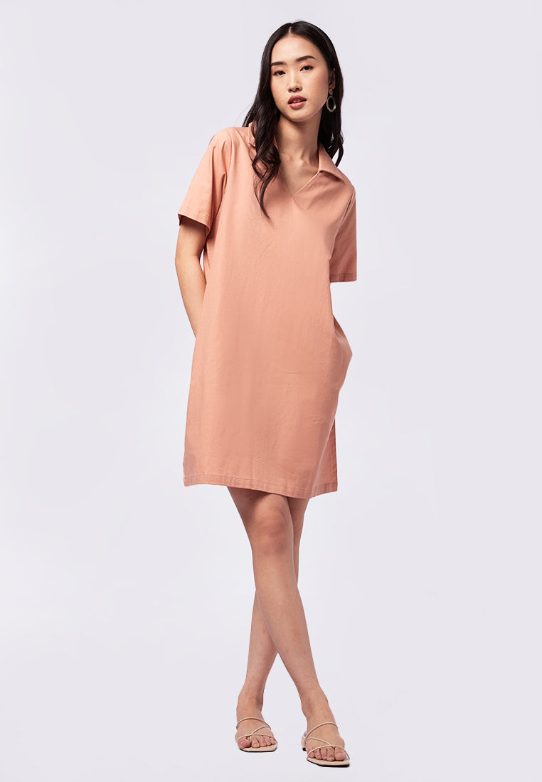 V-Neck Short Sleeve Mini Dress