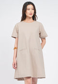 Round Neck Short Sleeve Mini Dress