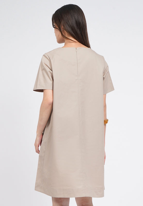 Round Neck Short Sleeve Mini Dress