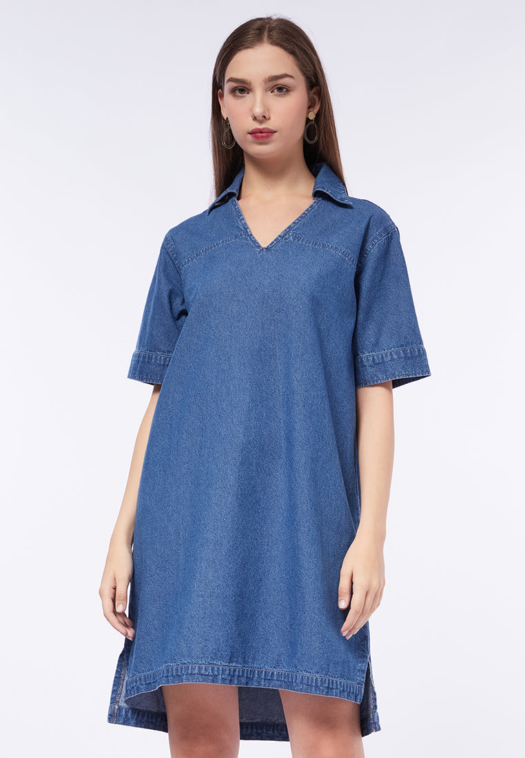 Loose Fit Denim Mini Dress