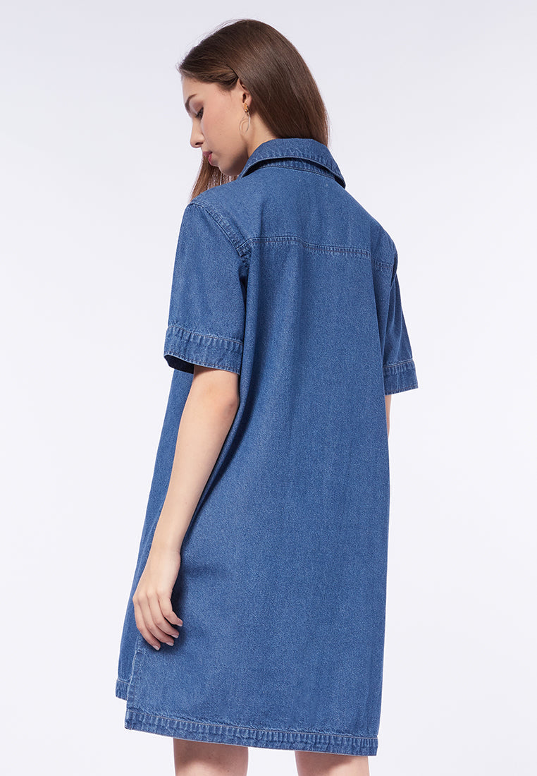 Loose Fit Denim Mini Dress