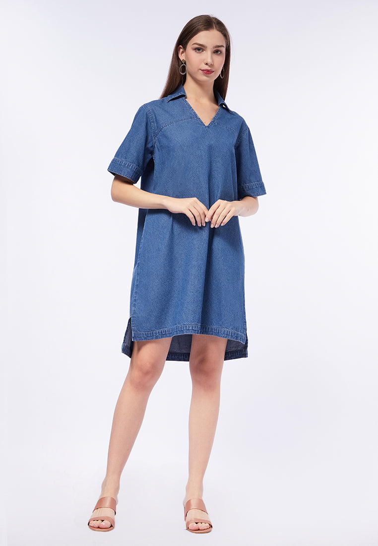 Loose Fit Denim Mini Dress