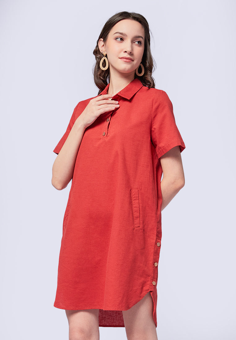 Short Sleeve Mini Shirt Dress