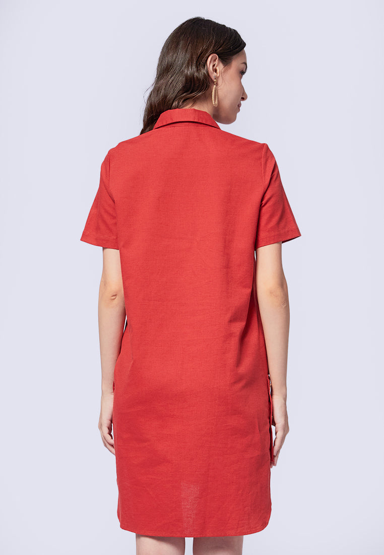 Short Sleeve Mini Shirt Dress