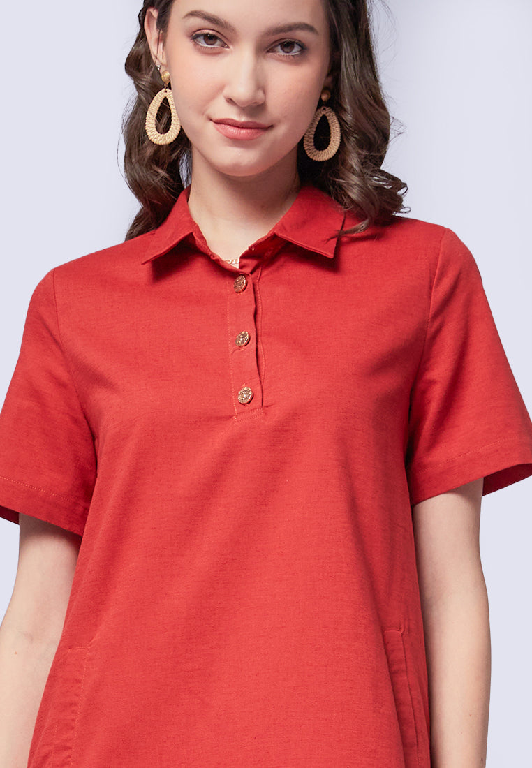 Short Sleeve Mini Shirt Dress