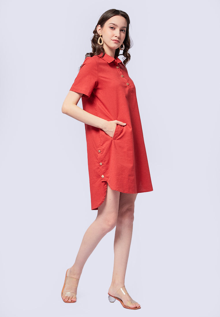 Short Sleeve Mini Shirt Dress