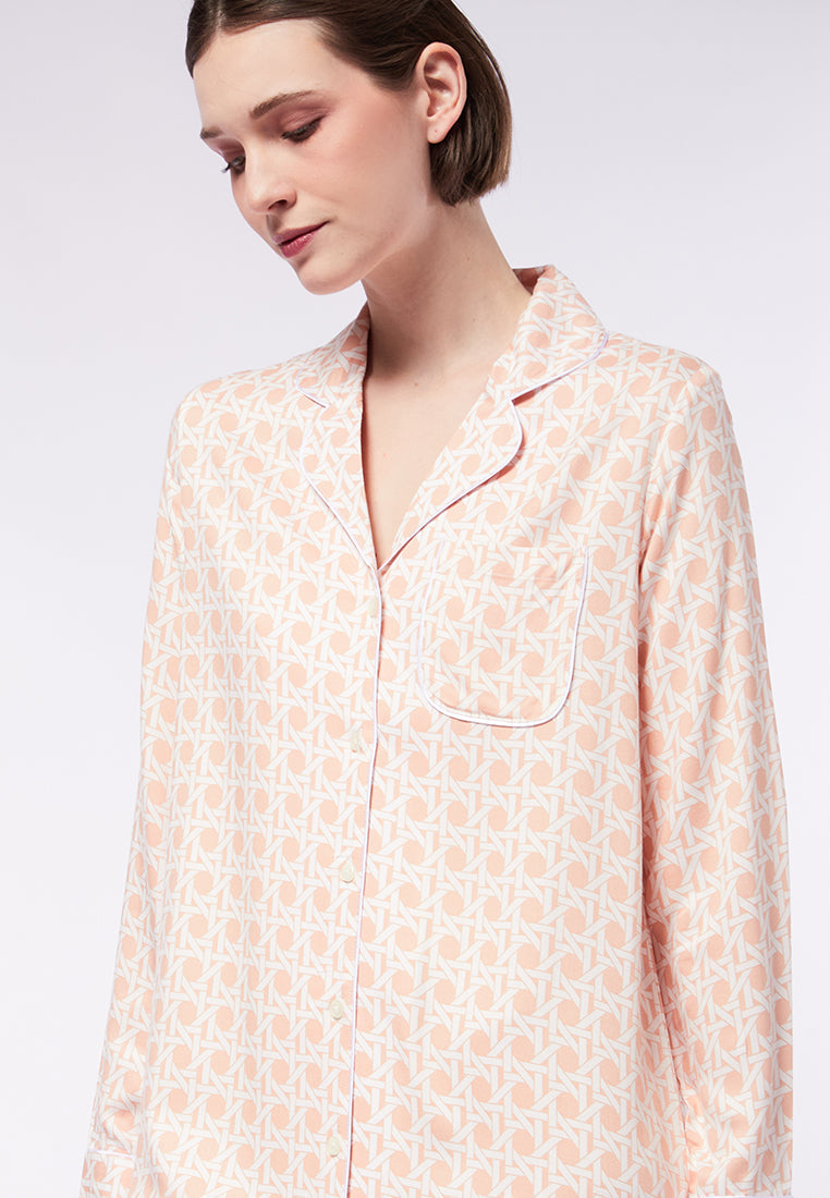 Printed Lounge Mini Dress with Collar