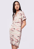 Short Sleeve Printed Lounge Dress