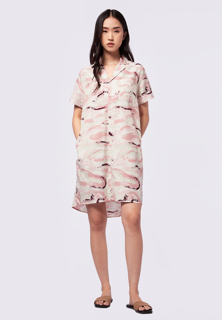 Short Sleeve Printed Lounge Dress