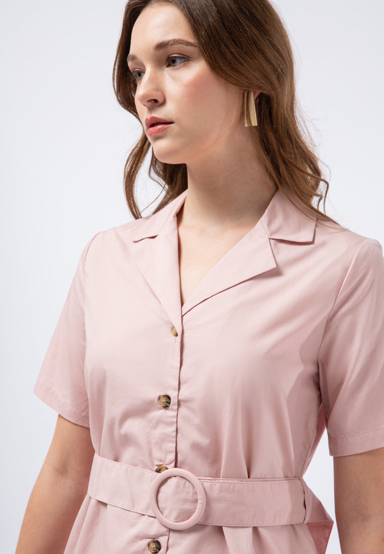 Loose Dress with Gathered Bottom