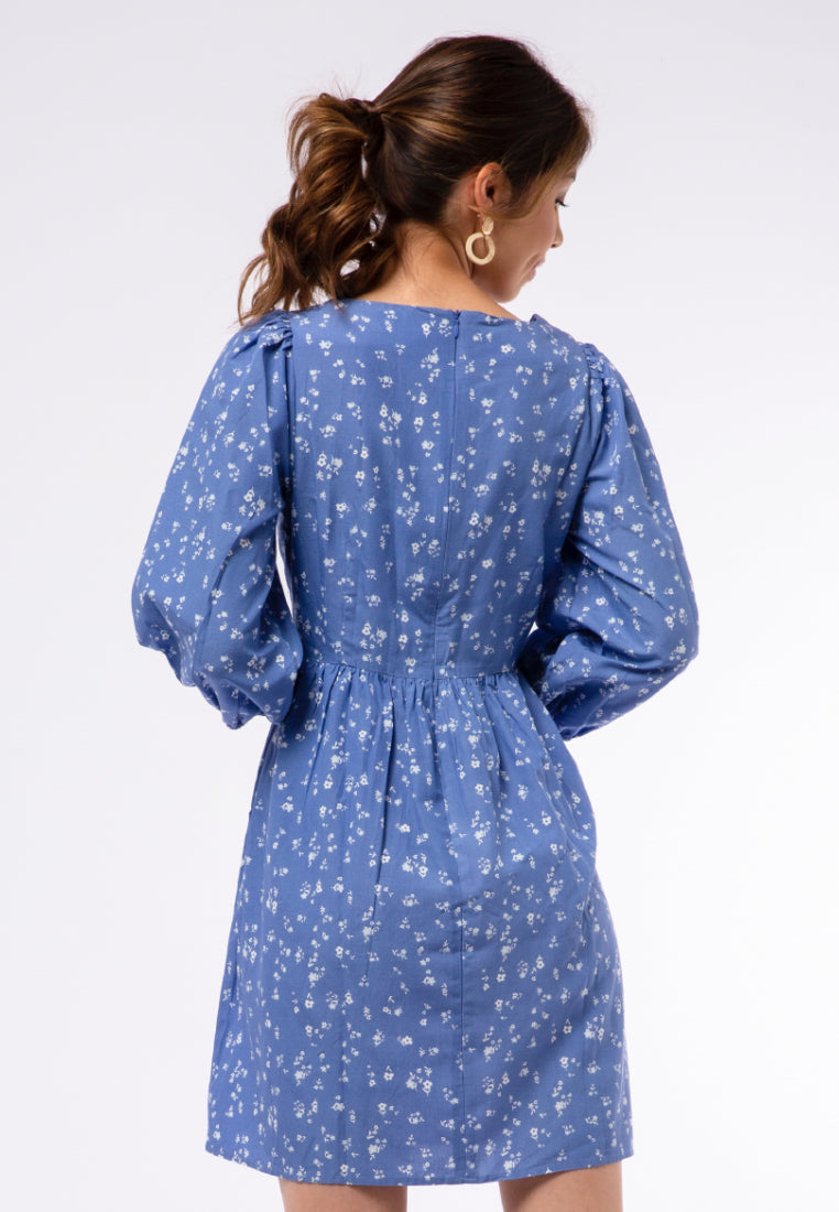 Printed Puff Sleeve Dress