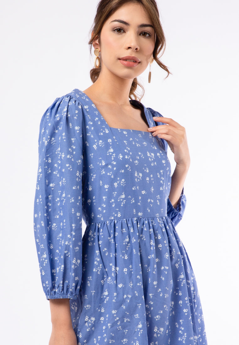 Printed Puff Sleeve Dress