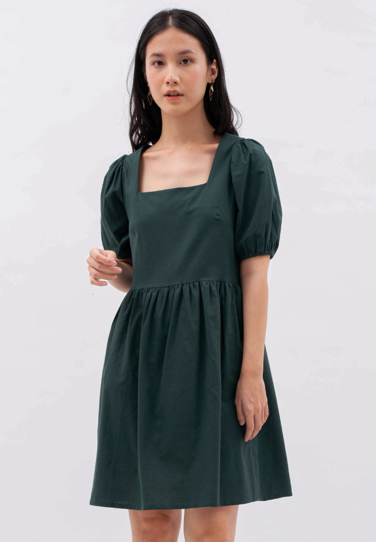 Linen Blend Mini Dress