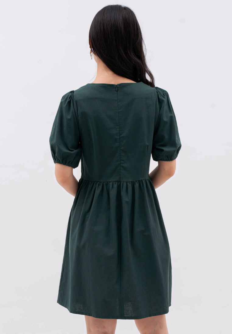 Linen Blend Mini Dress