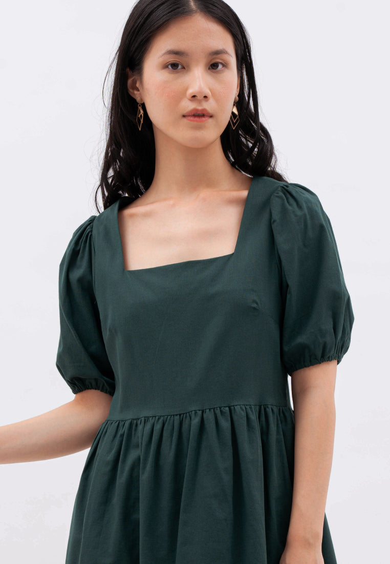 Linen Blend Mini Dress