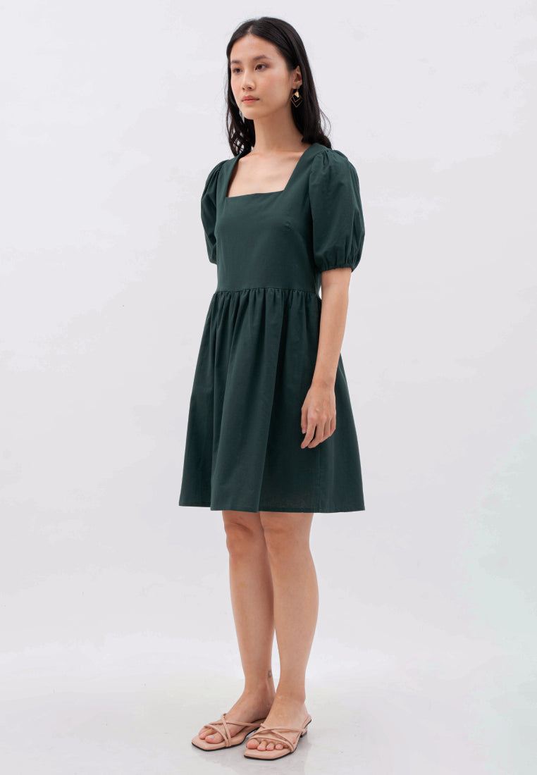 Linen Blend Mini Dress