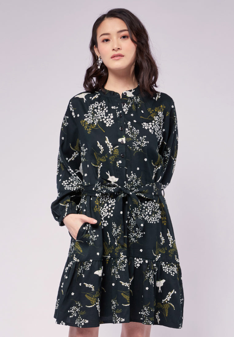 Printed Tier Mini Dress