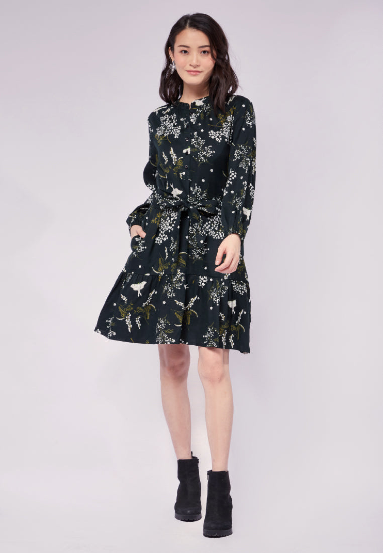 Printed Tier Mini Dress