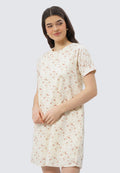 Printed Short Sleeve Mini Dress