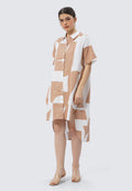 Short Sleeve Printed Shirt Dress