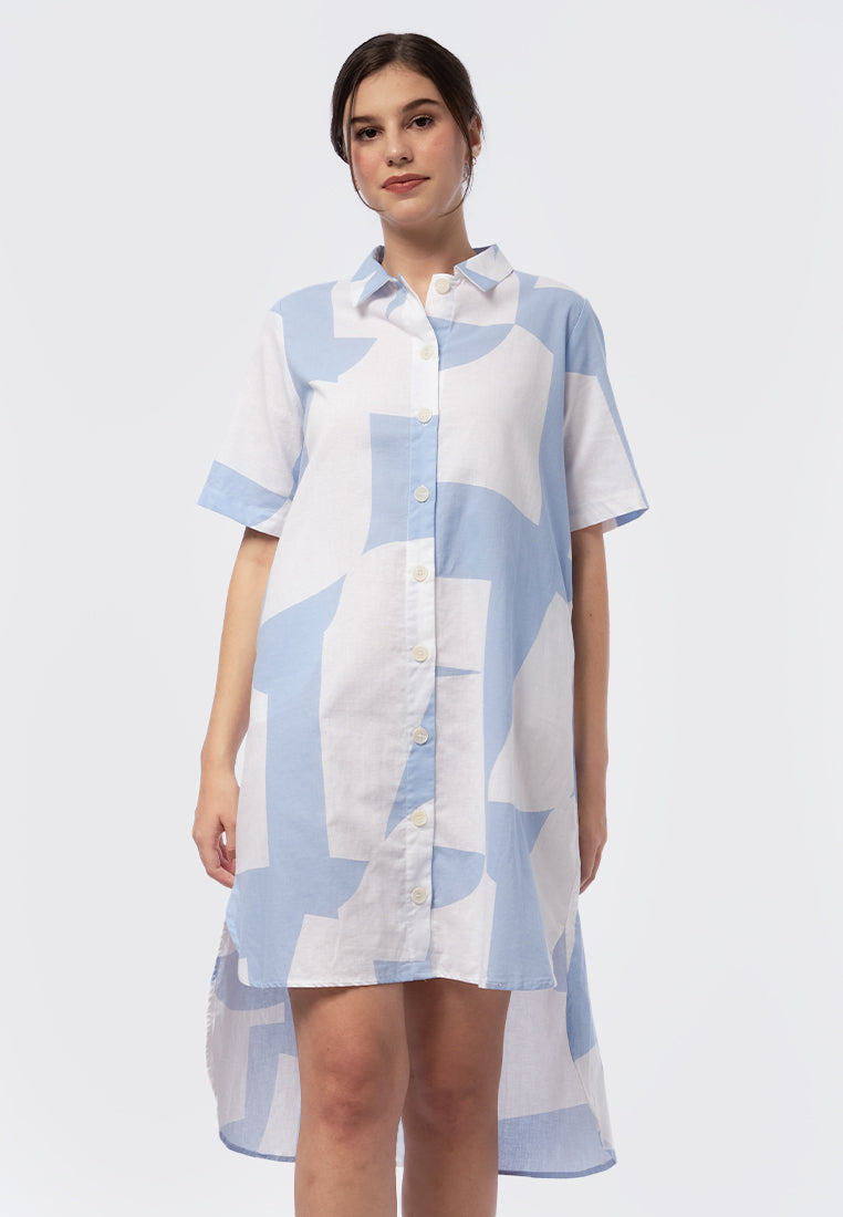 Printed A-Line Mini Dress