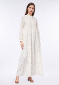 Mandarin Collar Printed Maxi Dress