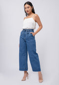 Wide Leg Tied Denim Pants