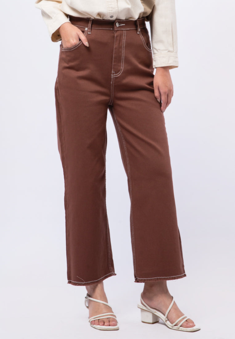 High Waist Wide Leg Denim Pants