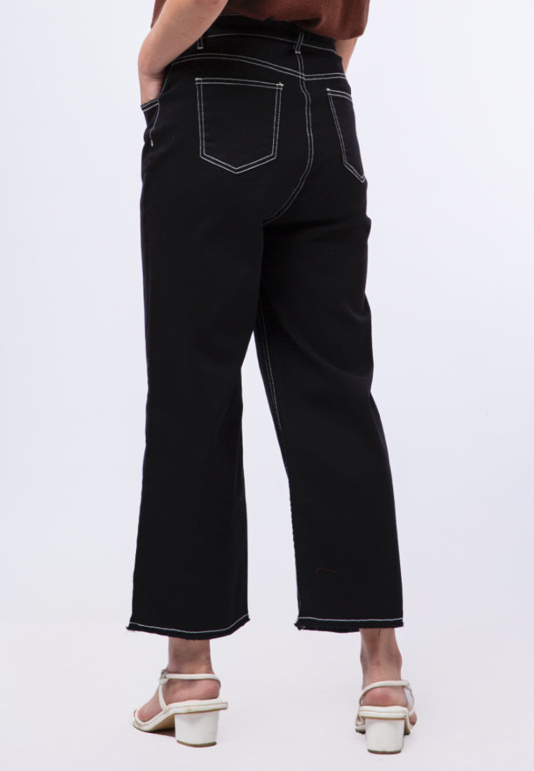 High Waist Wide Leg Denim Pants
