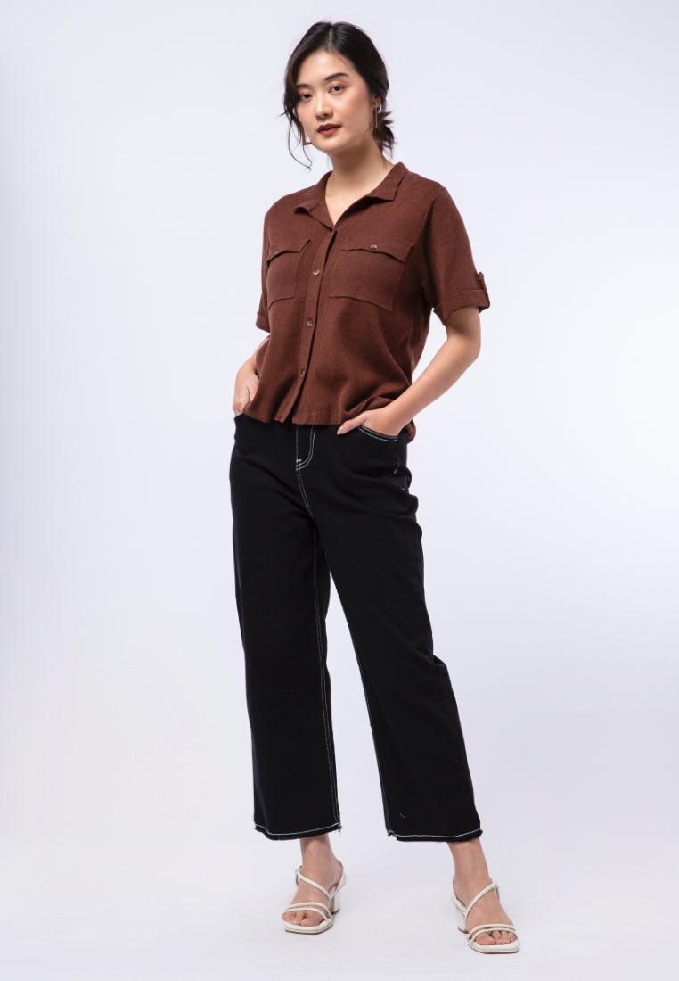 High Waist Wide Leg Denim Pants