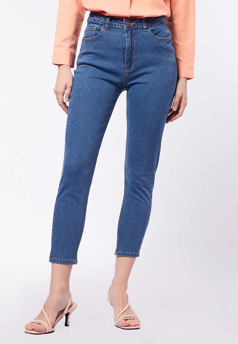 Slim Fit Fitted Denim Pants