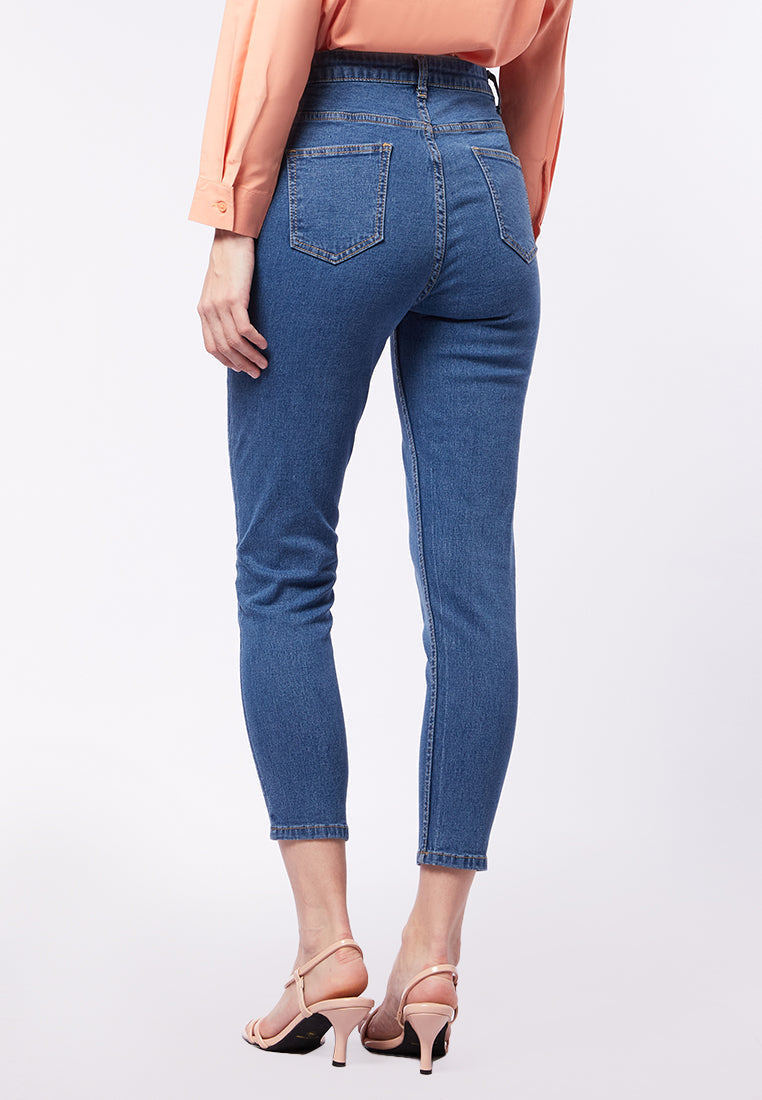 Slim Fit Fitted Denim Pants