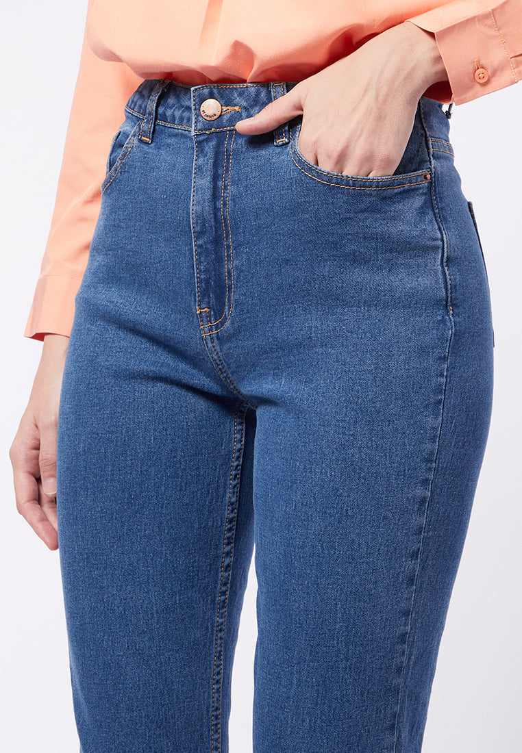Slim Fit Fitted Denim Pants