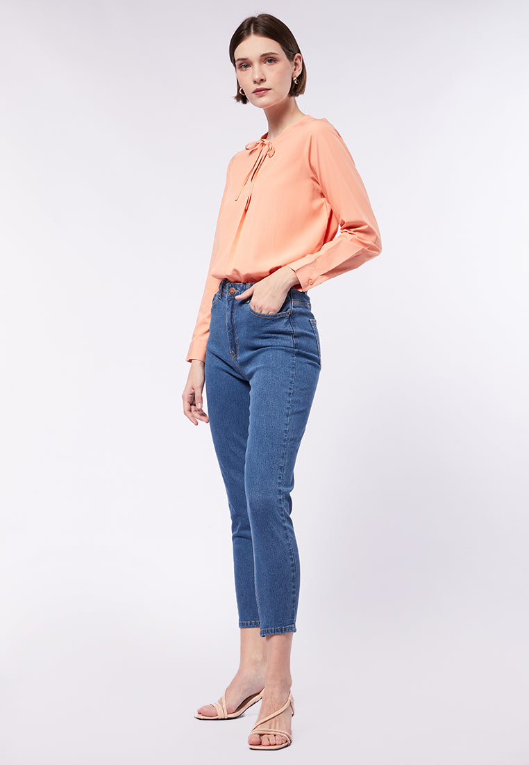 Slim Fit Fitted Denim Pants