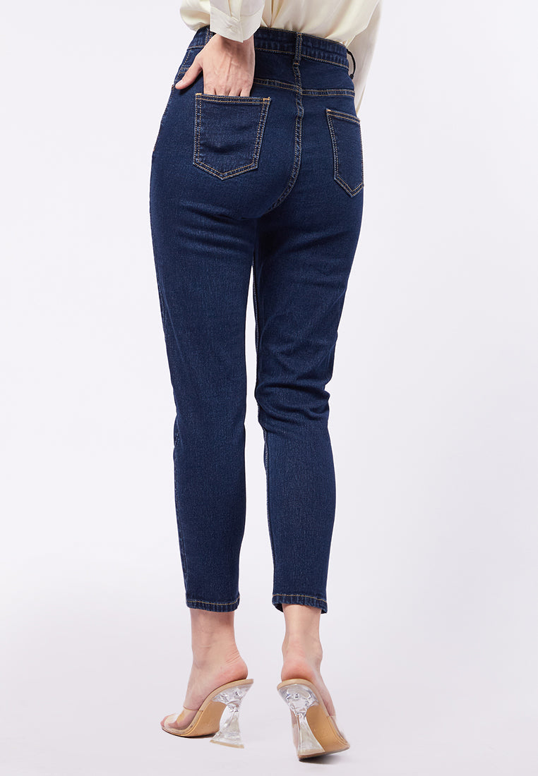 Slim Fit Fitted Denim Pants