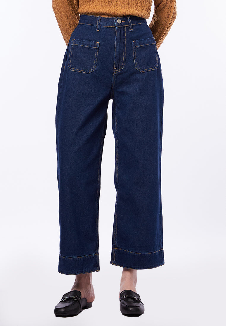 Straight Leg Denim with Patch Pocket