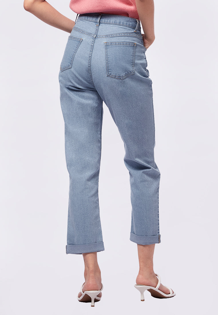 Rolled Up Ankle Length Mom Jeans