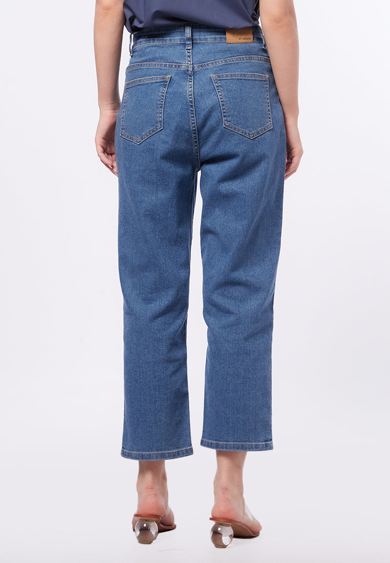 High Waist Tapered Denim Pants