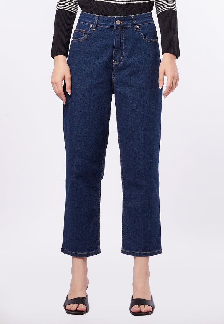 High Waist Tapered Denim Pants
