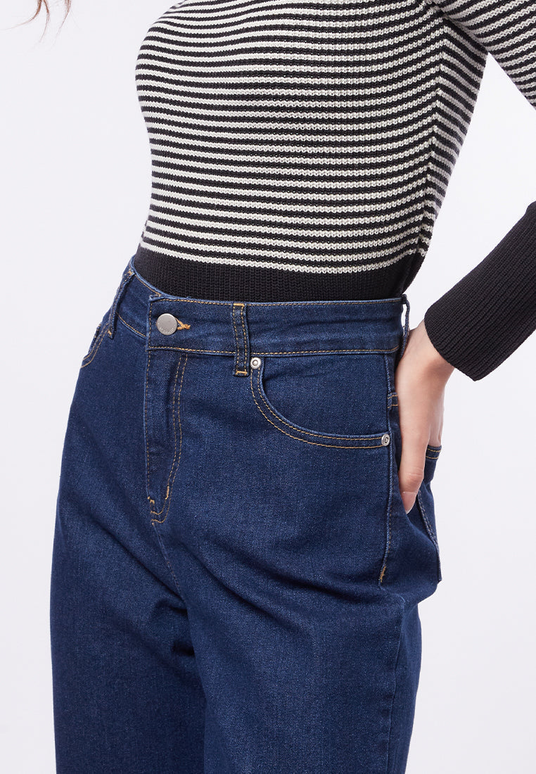 High Waist Tapered Denim Pants